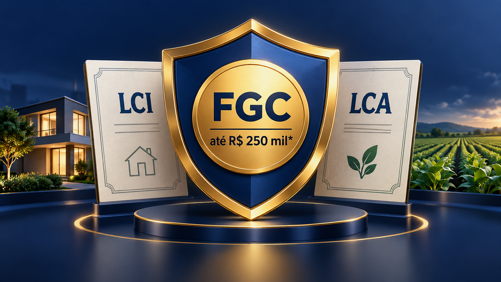 Escudo do FGC protegendo investimentos em LCI e LCA.